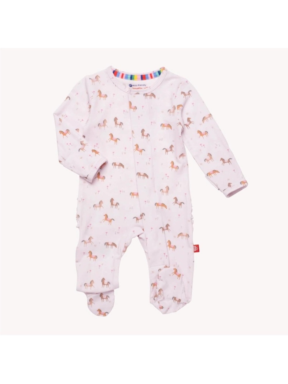 Magnetic Me Pink Horse Onesie with Ruffles